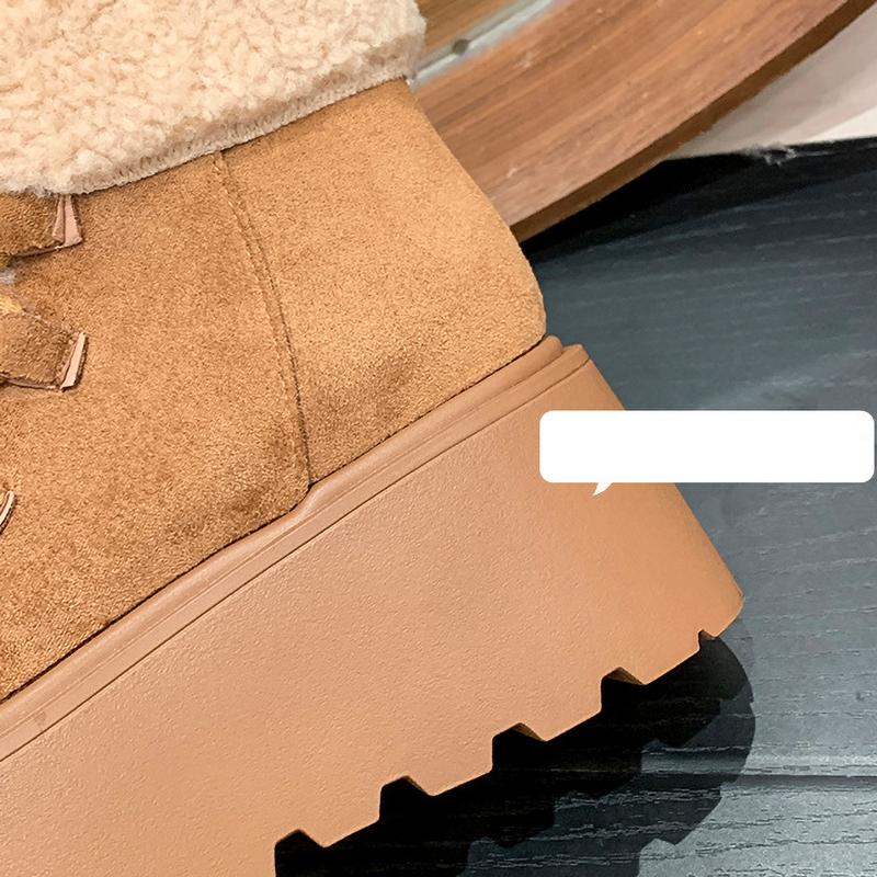 Winter Chunky Platform Women Fur Snow Boots Keep Warm Thick Sole Warm Short Booties Shoes Zapatos Mujer