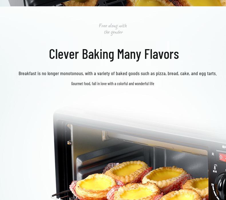 Three-in-One Multifunctional Breakfast Machine: Toaster & Mini Oven, 110V-220V