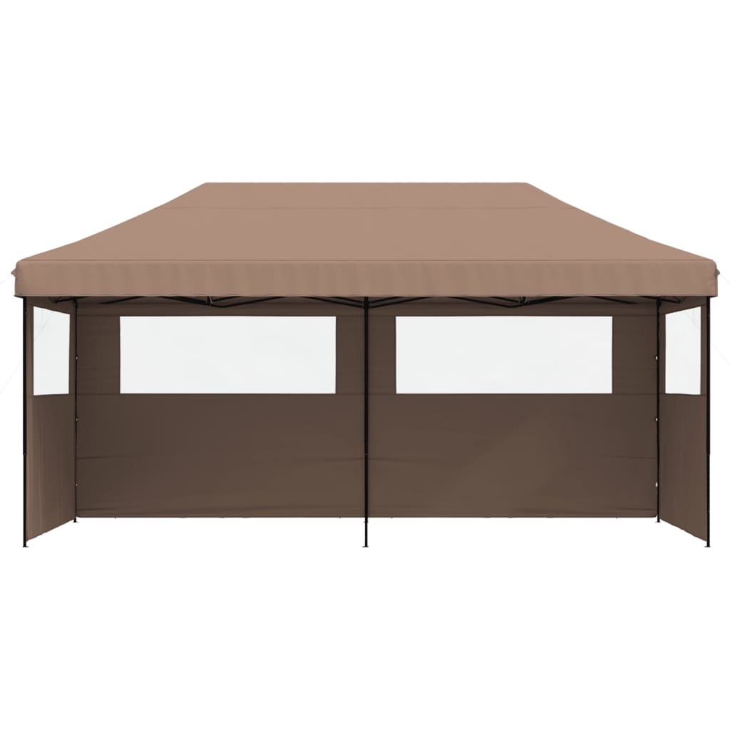Vidaxl Pop-Up Party Tent with 3 Walls, Brown