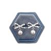 Pearl Bow Stud Earrings Women's Light Luxury Niche Design Earrings New Earrings