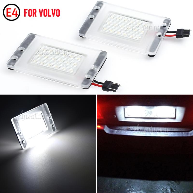 2pcs Car Tail White LED License Plate Number Light Led Auto Number Backlight Fit For Volvo V70 1997-2000