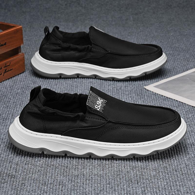 Ice silk canvas men's shoes summer new popular lazy one pedal sports and leisure board shoes old Beijing cloth shoes