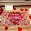 Soft Valentine Day Floor Mat Weaving Texture Rose Door Mat Romantic Heart Anti Slip Mat  Entryway
