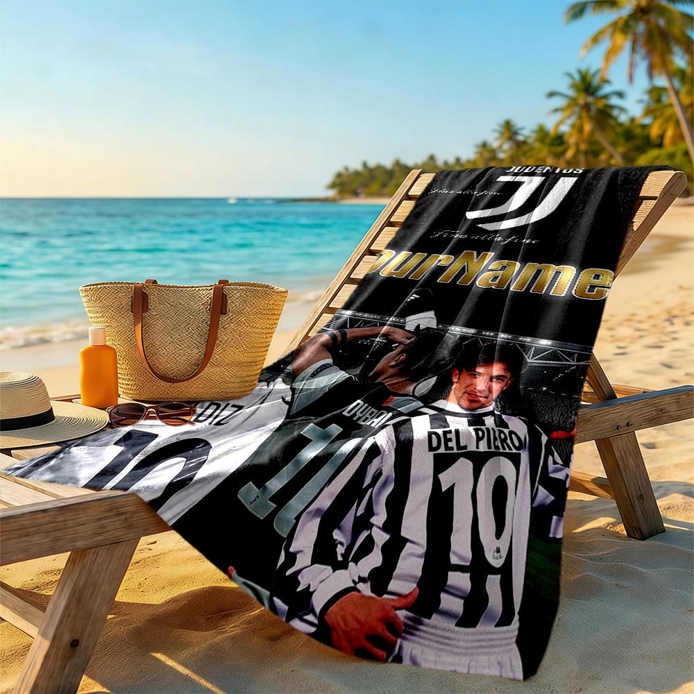 Juventus Customize Your Name Beach Towel High Absorbency & Quick-Dry Suitable for Sports Travel Swimming Yoga Bathroom Beach And Pool