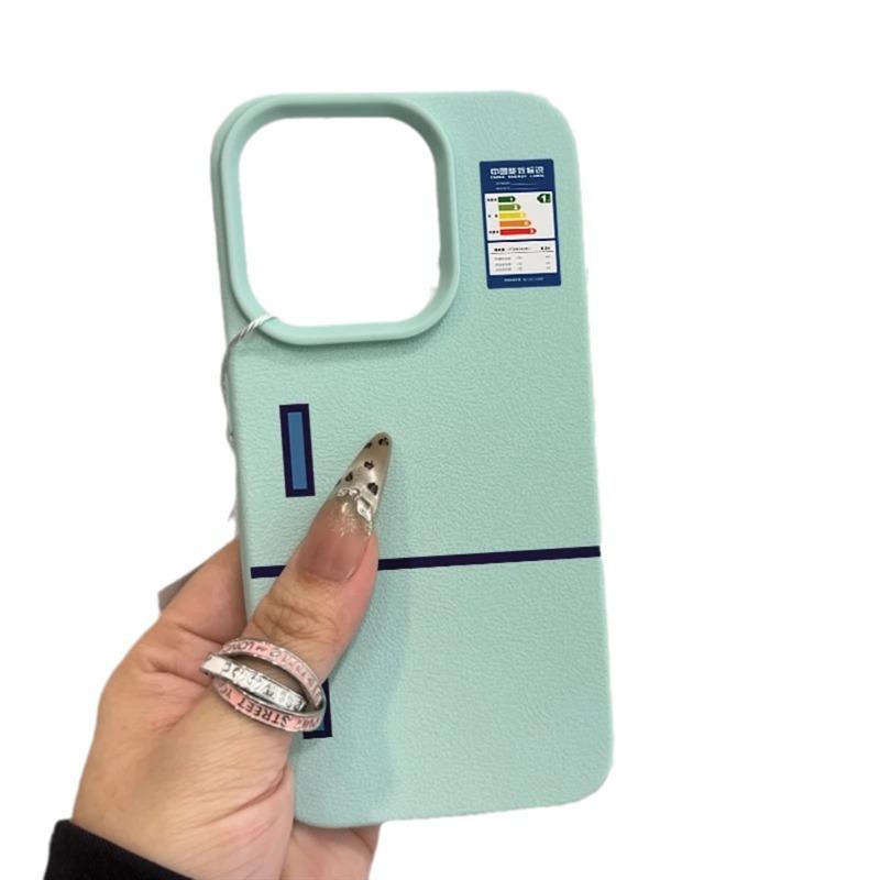 Fun Refrigerator Leather Texture Case for IPhone16promax for Apple 14Plus Mobile Phone Case 13/12/11 Soft Cover