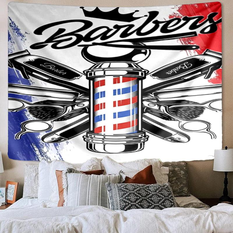 Barber Shop Pole Artwork Printed Tapestry, Wall Hanging,Livingroom, dormitory, Large Wall Decor, Fabric Decor Fan Birthday Gifts
