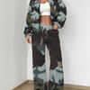 Splicing Autumn And Winter New European And American Women'S Clothing Army Green Camouflage Printing Suit Women