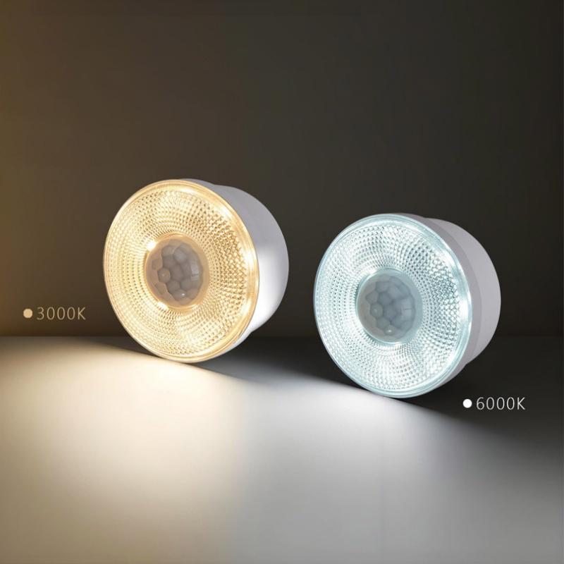 3W Plug-In Motion-Sensor Night Light Soft Light Energy-Saving Suitable For Bedrooms Bathrooms Hallways Warm Light White Light