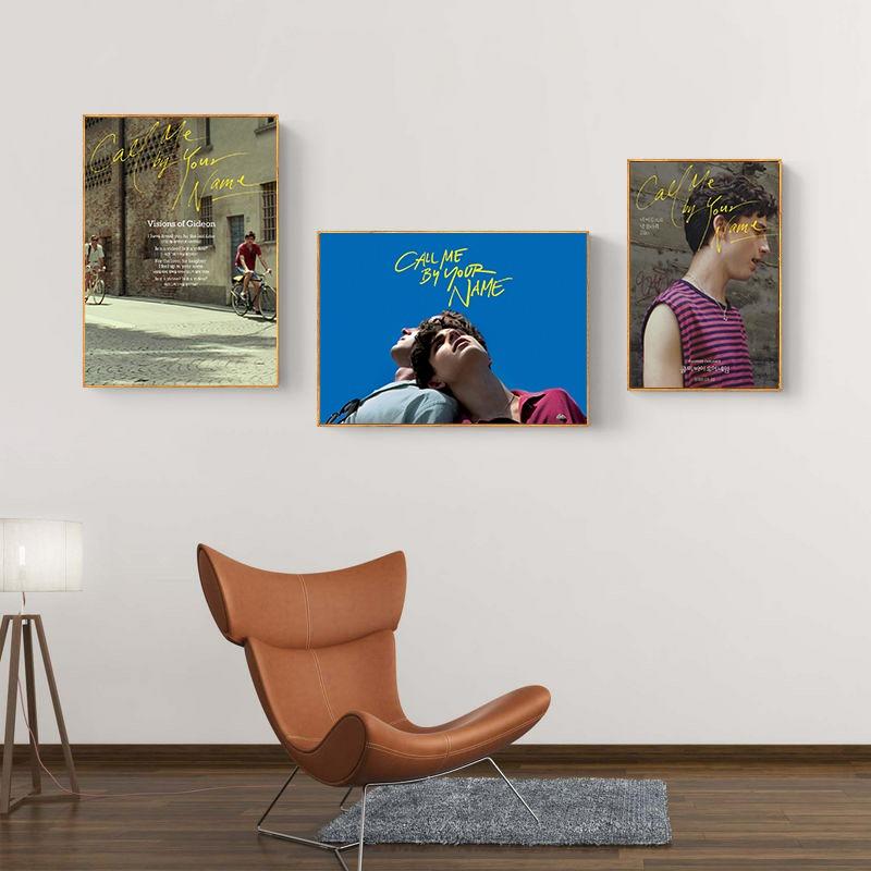 Nenn mich bei deinem Namen Filmplakat Leinwanddruck Retro-Stil Film-Wandkunst-Dekor Fans Kunstwerk Drucke für Heimzimmer-Dekor