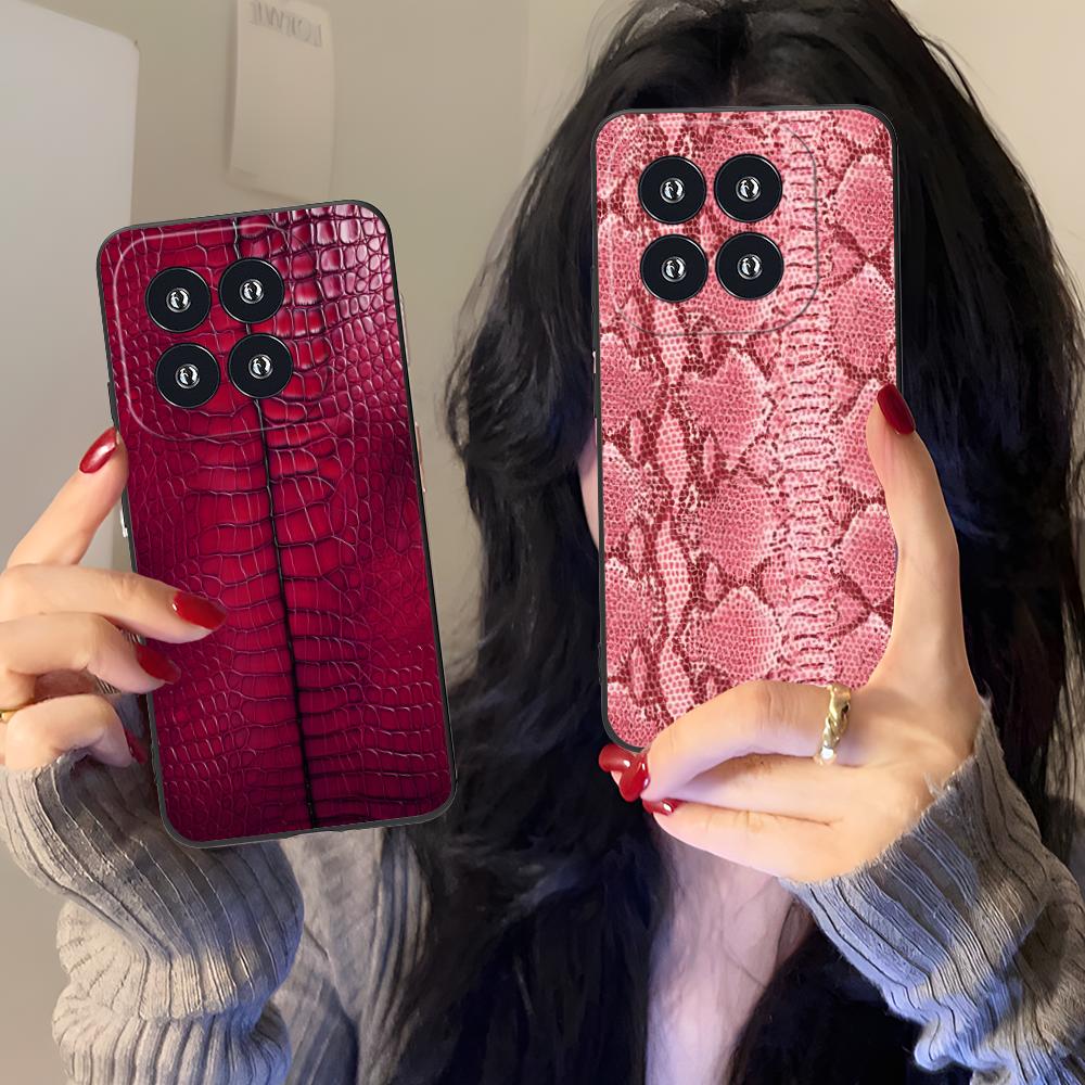Snake Texture Mobile Phone Case for Xiaomi 15 14 13 12 Mi 11 T Ultra Lite Pro S X 5G Colour Printing Protective Cover Cellphones