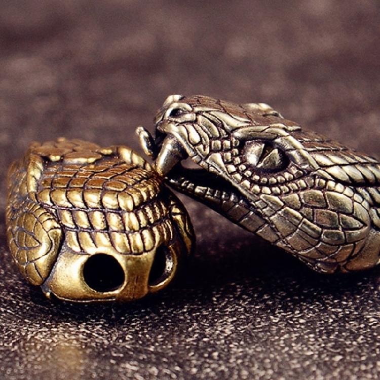 Snake Head Metal Beads for Creative Paracord Projects and Fashionable Jewelry Large Hole Charm