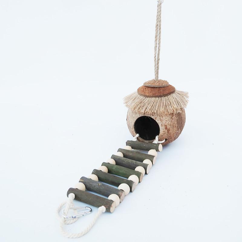 Hängender Vogelhaus-Käfig Kokosnuss-Vogelschale Zuchtnest