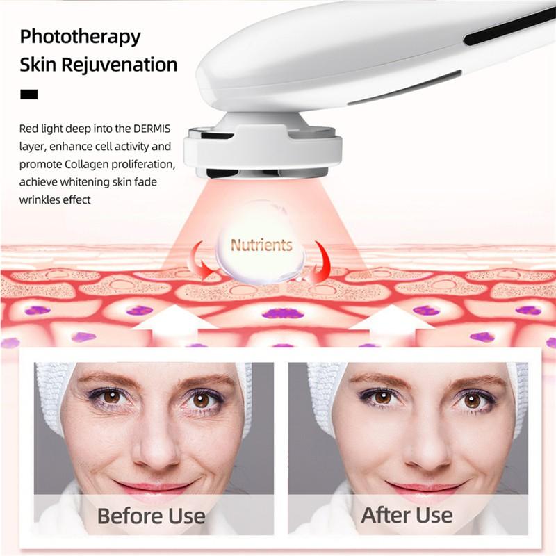 Dispositivo de belleza facial BY2 5 en 1, LED Photon EMS, reafirmante facial, herramienta de belleza antienvejecimiento y antiarrugas