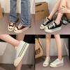 2025 New Open Smile Inner Height Increase White Shoes Women's Versatile Platform Casual Shoes Breathable College Style Sports Women's Shoes