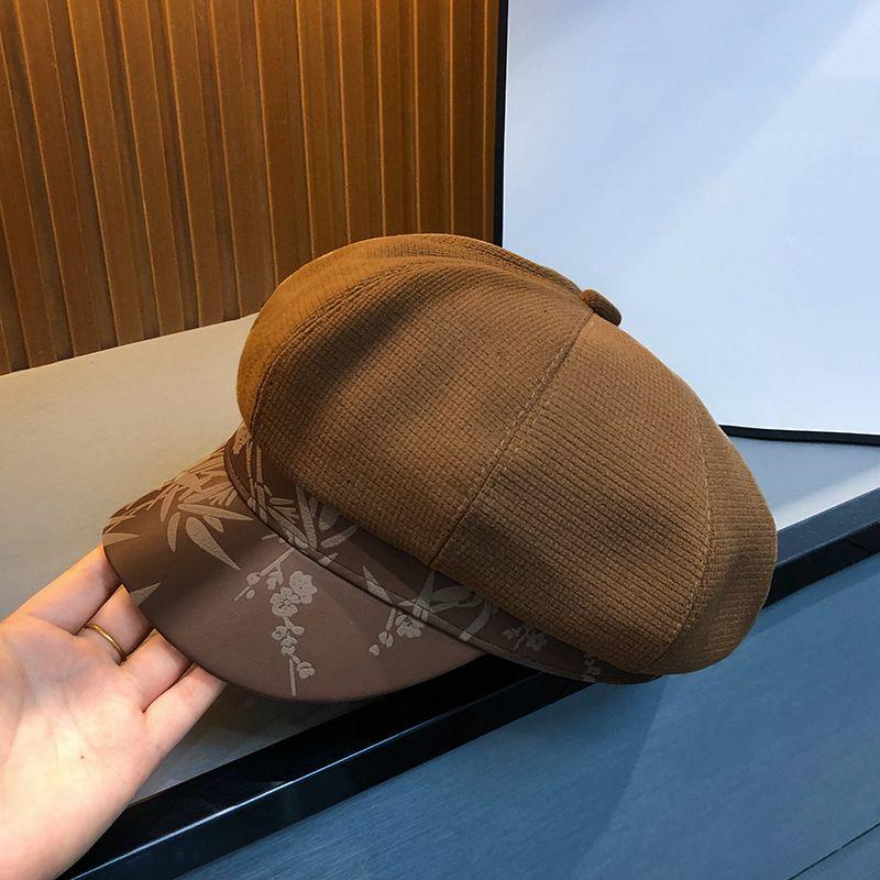 

Женский берет, универсальный на осень и зиму. Шляпа художника. Восьмиугольная шляпа в стиле ретро. one size темно-коричневого