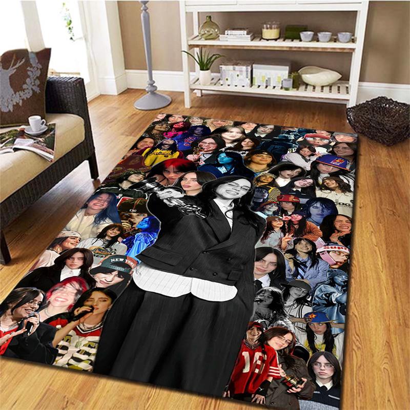 Billie Eilish Carpet Rug for Living Room Bedroom Home Sofa Decoration,Kids Play Non-slip Floor Mat