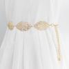 Women'S Metal Belt Leaf Hollow Temperament Decorative Dress Waist Chain Women