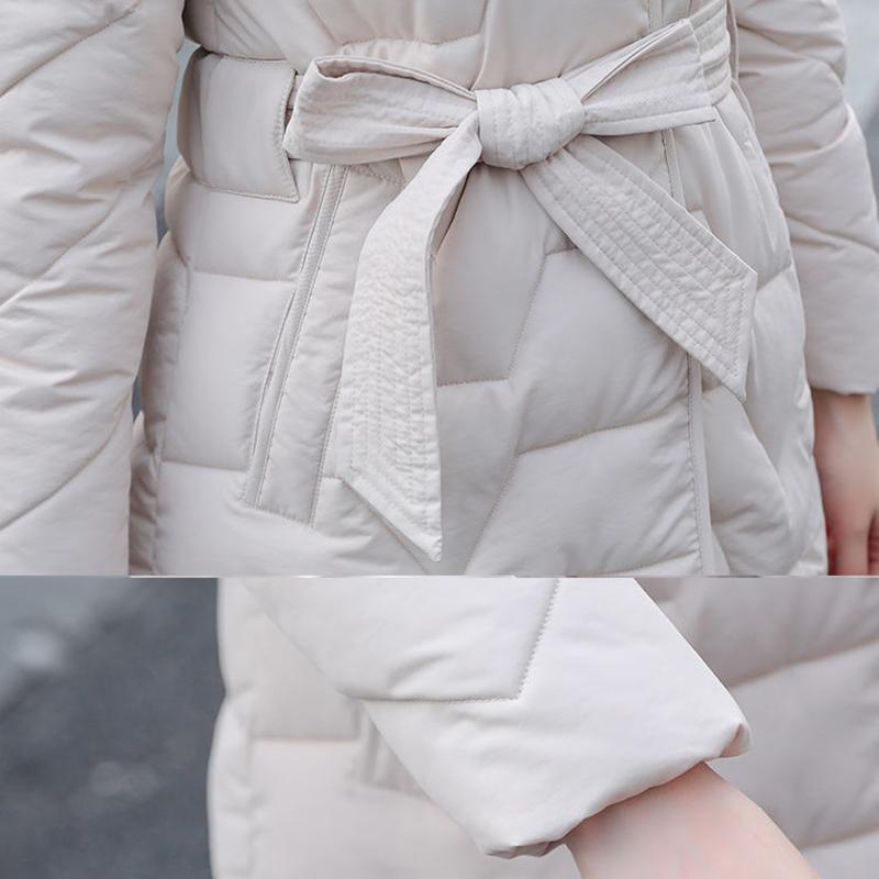 Down Padded Jacket Women's Mid-length Warm and Self-cultivating Winter Over-the-knee Large Fur Collar Padded Jacket Trend main image 0