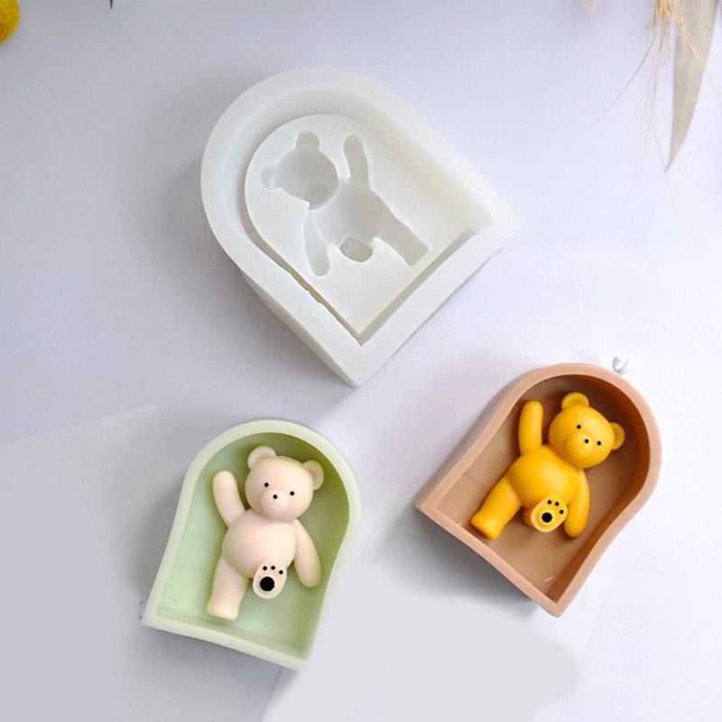 Resin Art Moulds Flexible Silicone Molds Crafting Bear Shape Ornament Molds Suitable for Home Decors and Present
