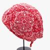 Trifong Bandana Cap Red Cotton Paisley Pirate Hat Quick Dry Sweat Wicking Breathable Summer UV Protection Doo Rag Inner Cap Bicycle Helmet Anti-UV