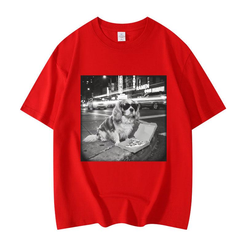 Cavalier King Fuuny Dog Meme Graphic T Shirts High Street Fashion Trend Short Sleeve Tshirts Unisex Women Casual Cotton Tshirt