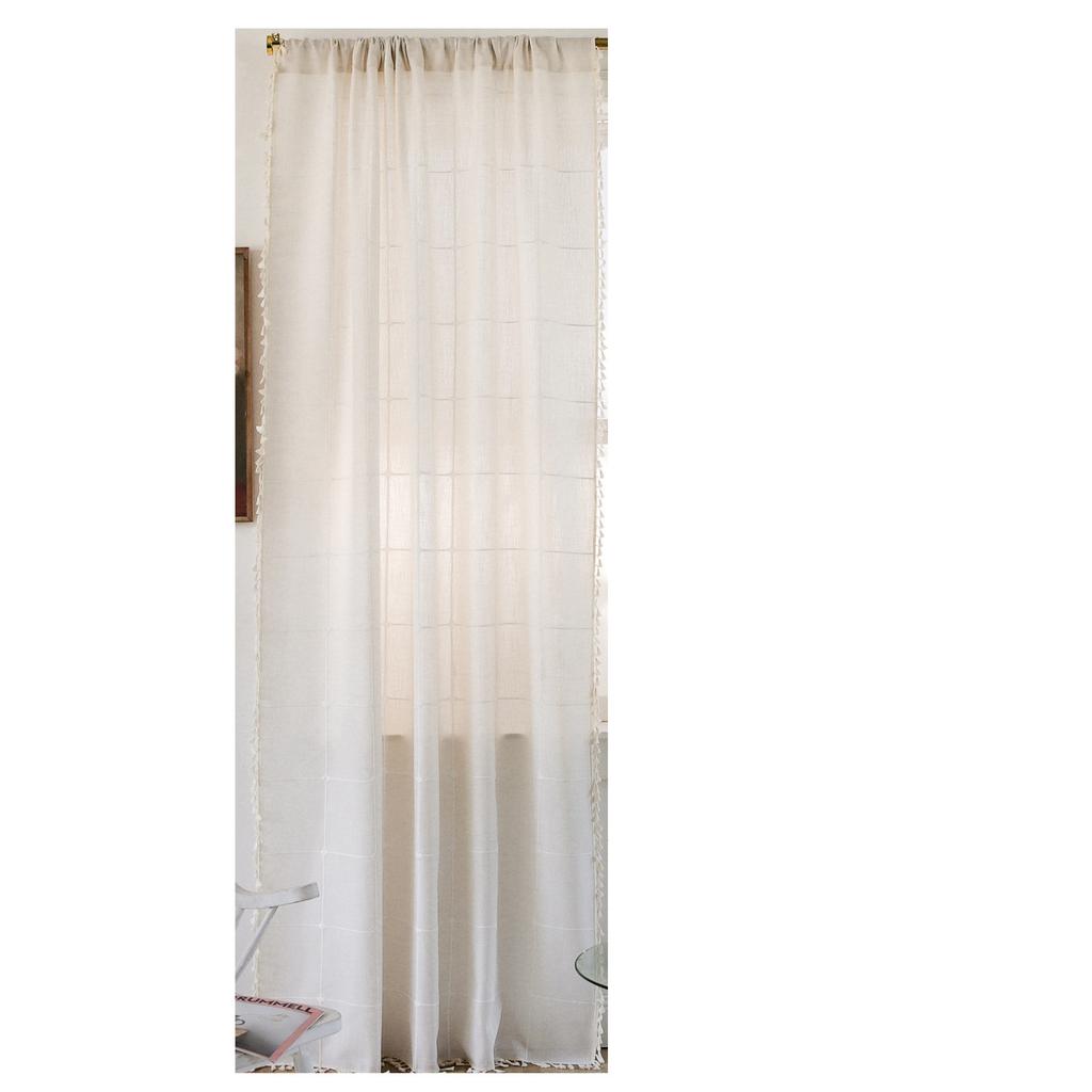 Curtain Finished American Embroidery Large Lattice Small Window Kitchen Decoration Bay Window Curtain