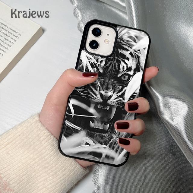 Animal White Tiger Pattern Soft Phone Case Cover For iPhone 17 Air 16 15 14 Plus 11 12 13 Pro Max Coque Fundas