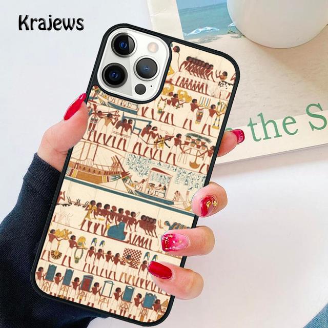 Ancient Egyptian Hieroglyphic soft Phone Case Cover For iPhone 17 Air 16 15 14 plus 11 12 13 pro max coque Fundas