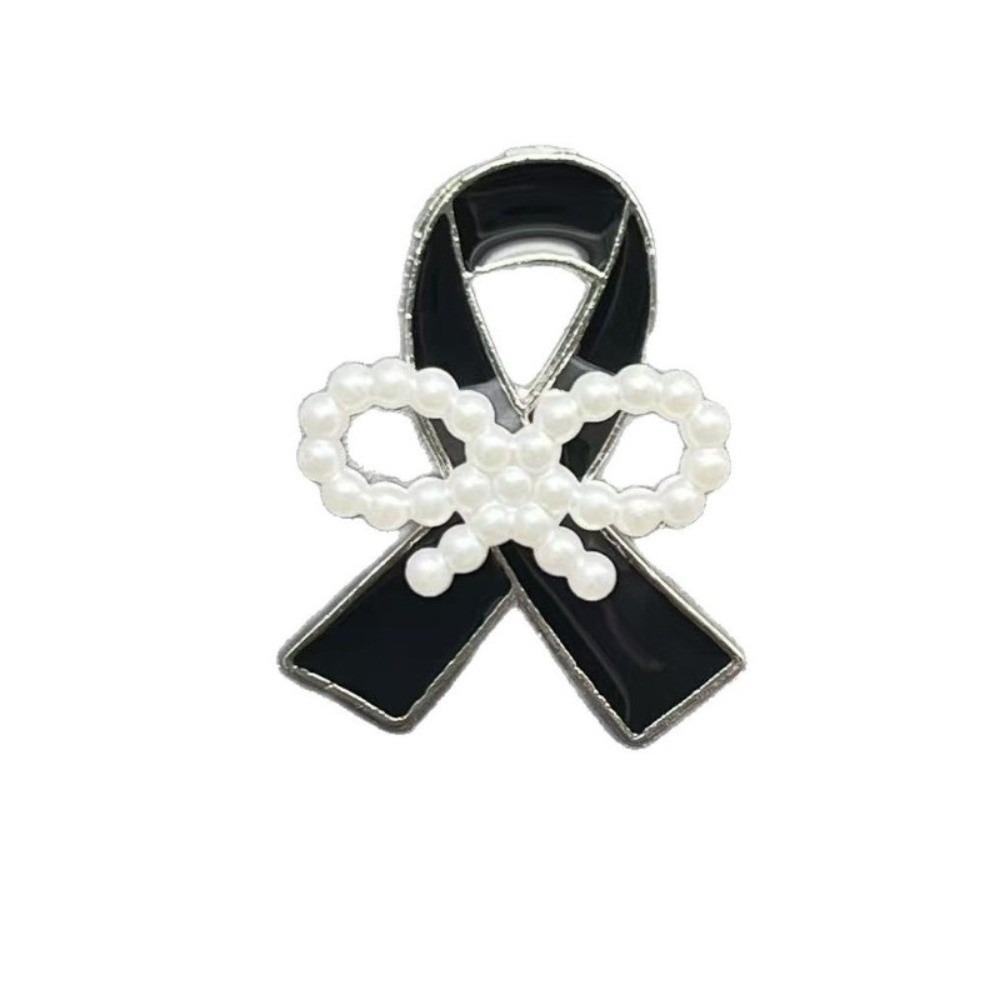 

Souvenir Memorial Black Ribbon Brooch Queen Badge Accessory For Funerals and Mourning 1