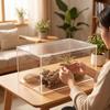 Transparent Reptile Terrarium | Ventilated Top Panel, Enclosure, for