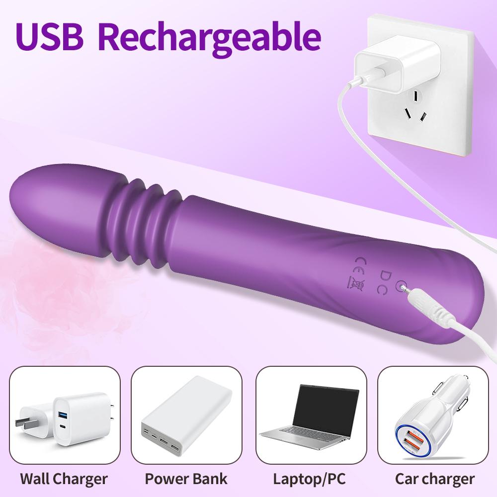 Telescopic Vibrator with 10 Frequency Vibrating Sex Toy for Women G Spot Clitoris Double Stimulation Vagina Massager Adult Toys