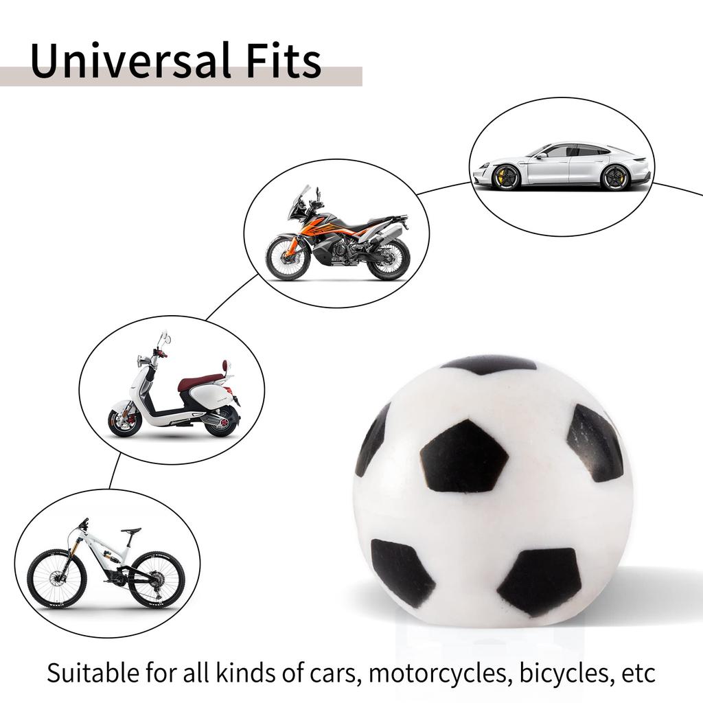 GaRhomxy Soccer Ball - 4pcs Football Shape Tire Valve Stem Caps Car Wheel Tire