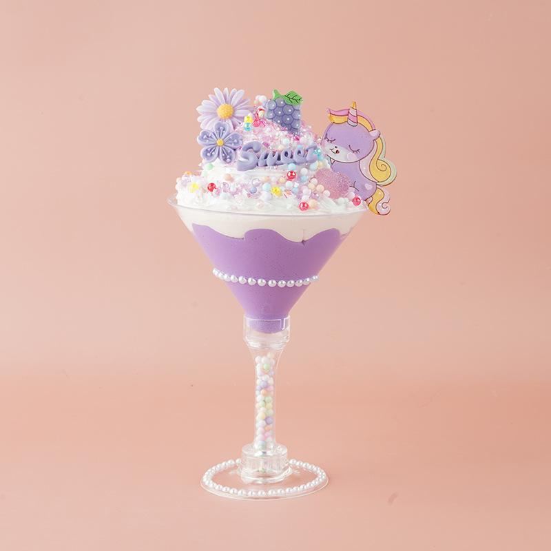 Children'S Handmade Simulation Cream Glue Diy Material Pack Dessert Milk Tea Cup Ice Cream Set Food Play Educational Toys