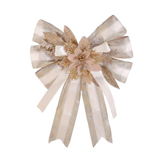 Christmas Tree Pendant Bow Large Champagne Christmas Wreath Bow Stunning Gift Bow Knot Wedding Mother Day Decoration