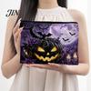Lightweight Festive Organizer Storage Bag, with Halloween Pattern Print, Smooth Zipper Durable Canvas Wear-resistant Case Organizer, Portable