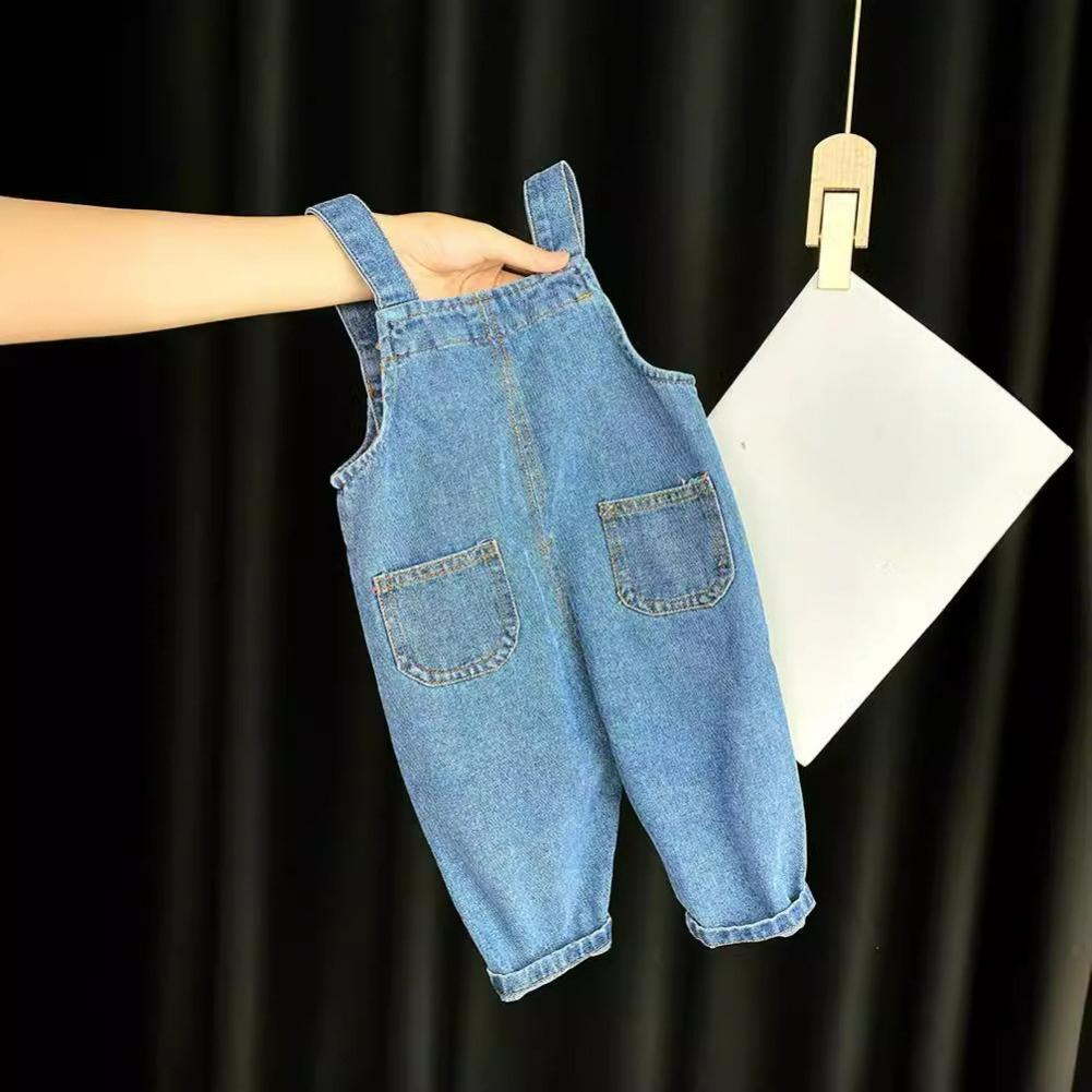 Children's Baby Denim Overalls Spring and Autumn Models for Babies 3 Girls 1 One-year-old Western Style Spring Casual Long Pants for Outer Wear