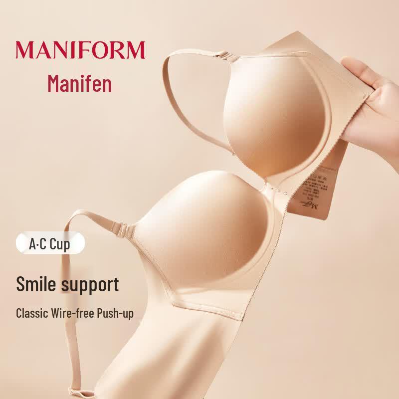 Женский бесшовный бюстгальтер Maniform Push-Up без косточек 70A телесный