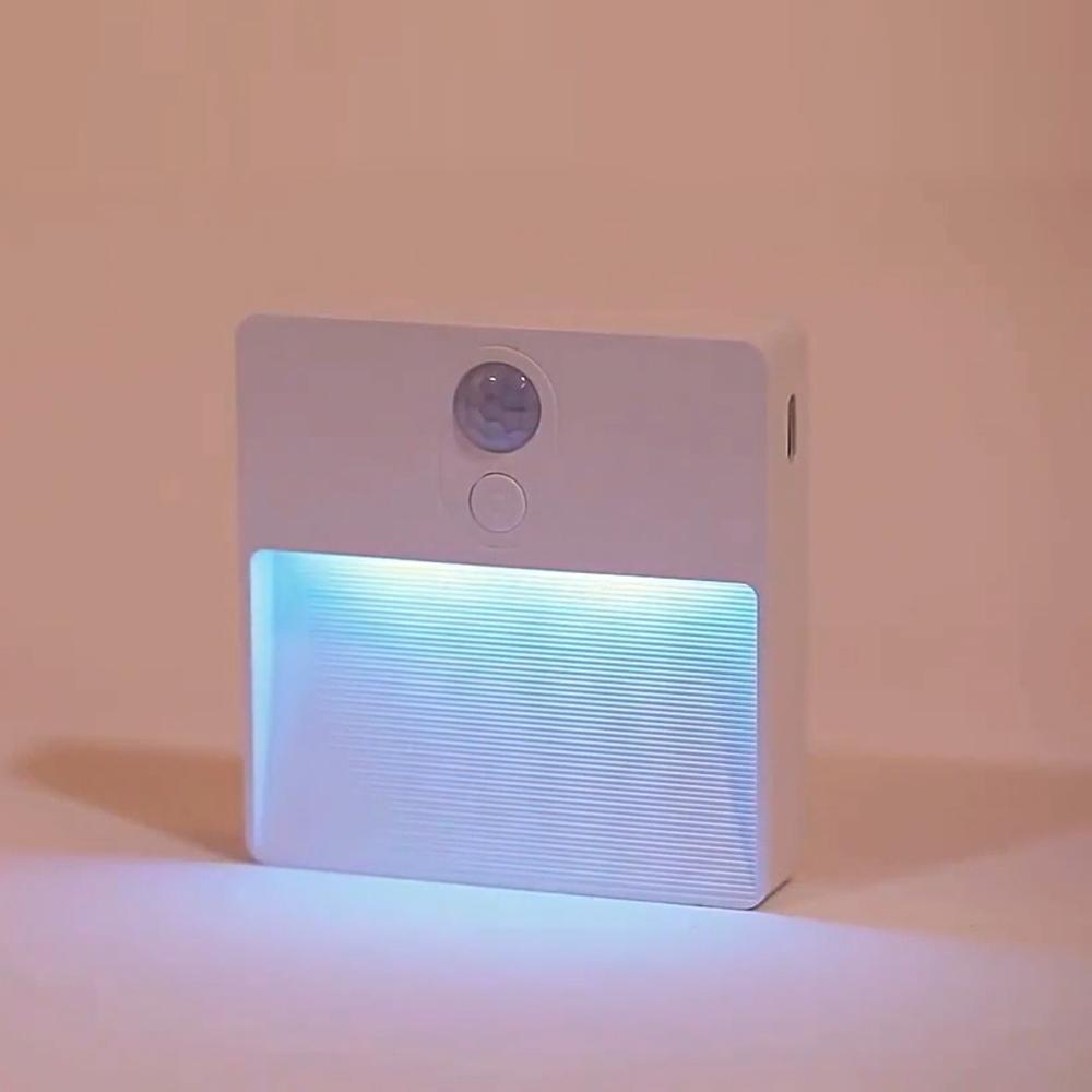 

USB перезаряжаемый датчик движения ночник светодиодный магнитный умный мини-светильник для ног затемняемый угловой светильник для спальни шкаф крыльцо