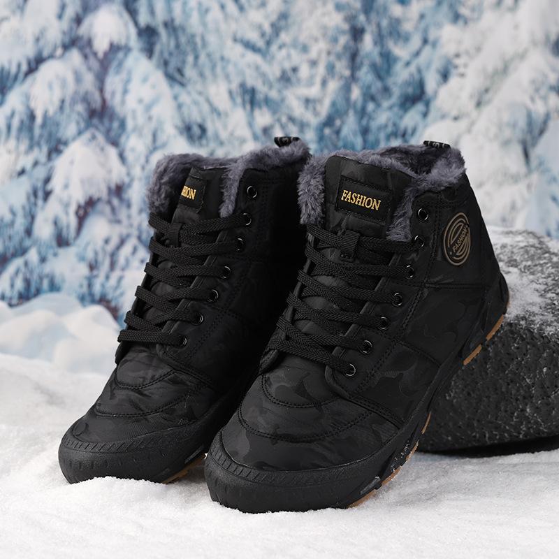 Winter warm velvet thickened cotton shoes low-top short boots sports shoes large size snow boots outdoor winter
