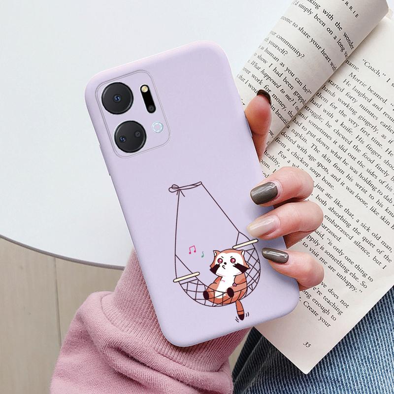 Case For Honor X7a 6.75 inch Cute Heart Flower Back Cover Soft Silicone Matte Protective Funda For Honor X7b X7c X7d X8b X8c TPU