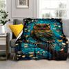 1 Eulenmuster-Decke, weiche, warme Kuscheldecke für Sofa, Büro, Bett, Camping und Reisen