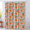 Peach Shower Curtain, Vibrant Cute Fruit Waterproof Shower Curtains for Bathroom, Cartoon Home Decorative Fabric Bath Curtain