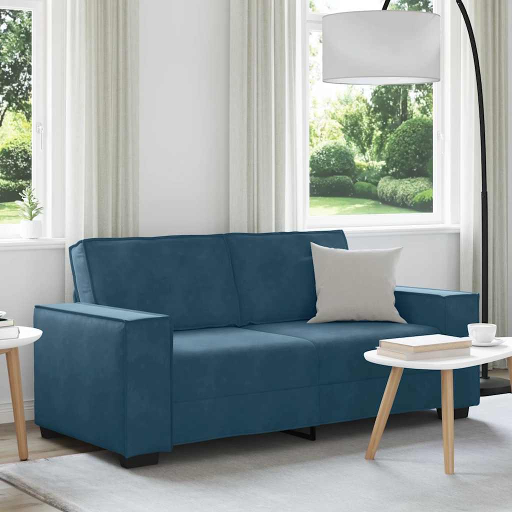 2 Seater Sofa Blue 180 X 78 X 84 Cm Velvet