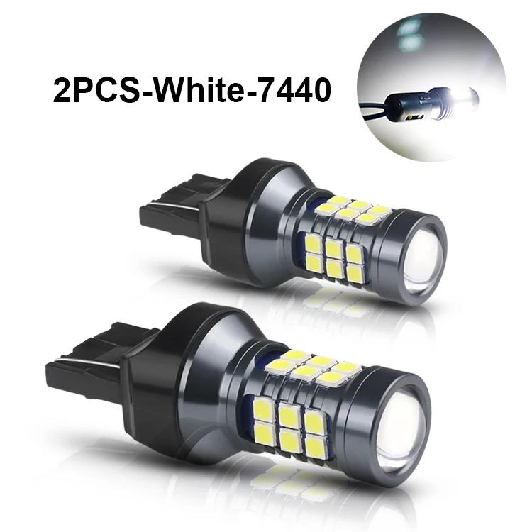 

2x T20 LED 7440 W21W Світлодіодні лампи 7443 W21/5W LED T20 Надяскравий Задній хід для автомобіля Поворотники Задні ліхтарі Стоп-сигнали