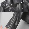 Women's Slim Fit Vegetable-Tanned Leather Motorcycle Jacket - Spring/Autumn 2024