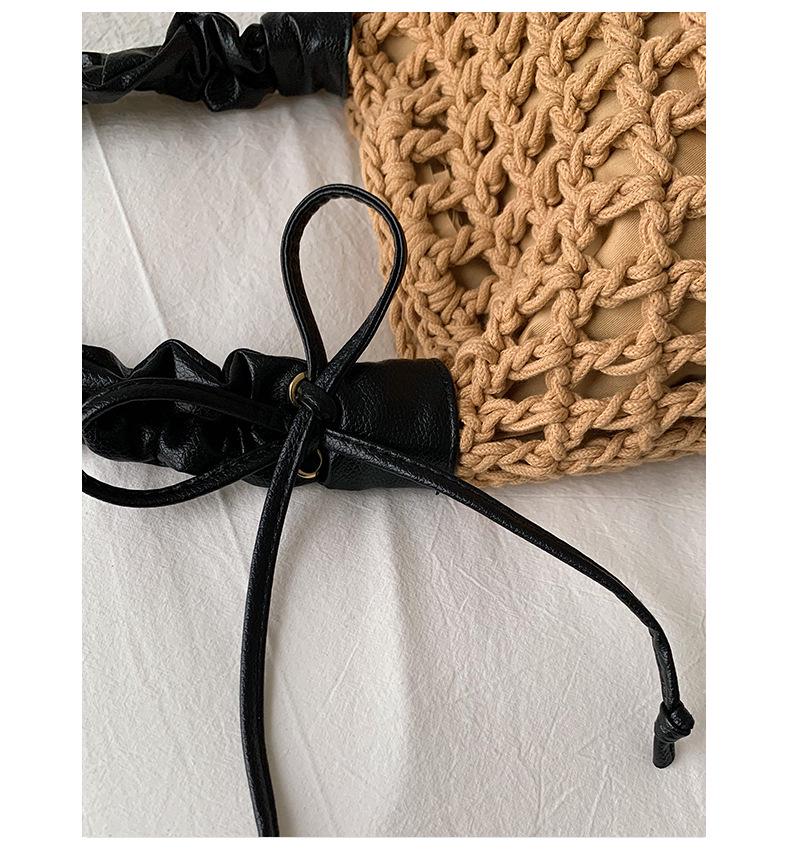 Korean Chic Woven Tote: Versatile Single Shoulder & Crossbody Beach Bag
