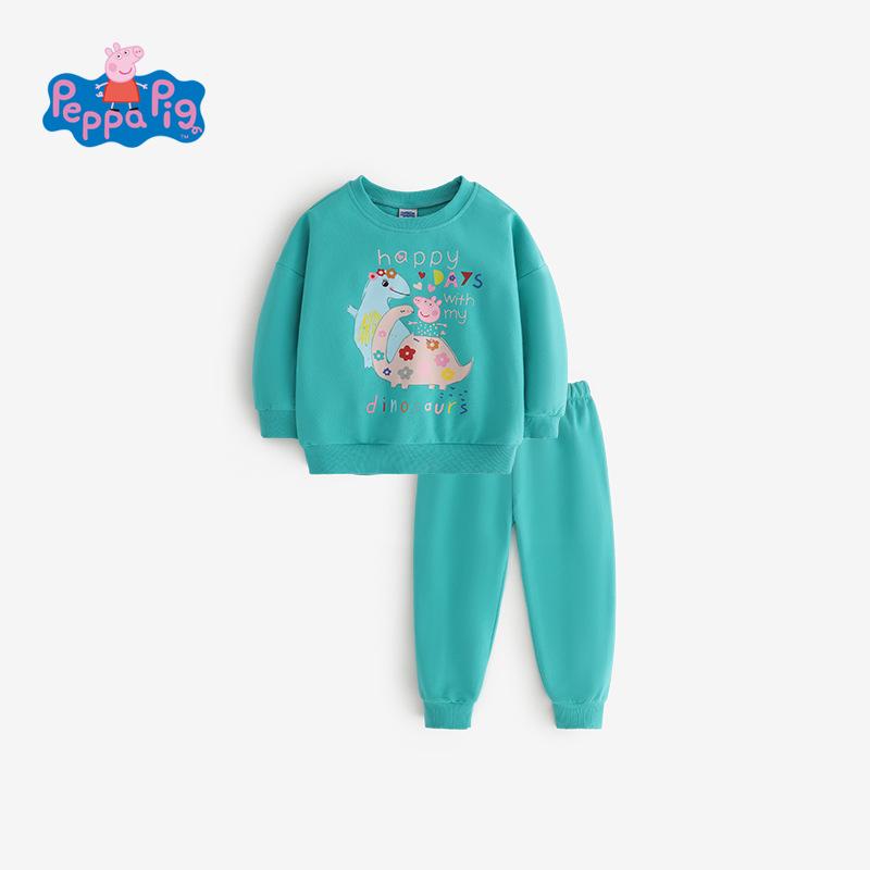 

Peppa Pig Girls Spring/Autumn Two-Piece Set – Fashionable Baby Sweatshirt and Long Sleeve Pants 130cm