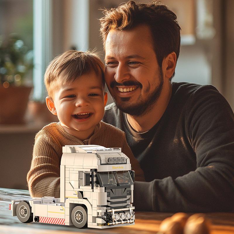 Building Blocks Puzzle Assembly Tractor Creative Decoration 66032 Racing Model Boys Children'S Day Gift Toys