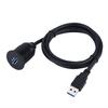 USB 3.0 Mount CableUSB Extension Flush, Dash, Panel Mount Cable, for Car, Boat, Motorcycle (1M)