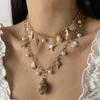 Fashion Pearl Tassel Necklace Ocean Style Starfish Shell Pendant Beachwear Neck Decoration For Women